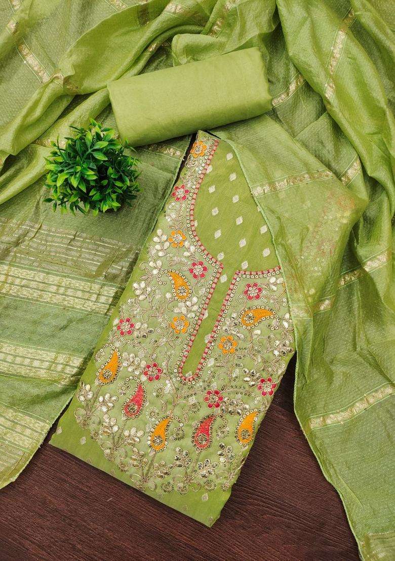 Mustard Embroidery Shimmer Kurta Set - Indya