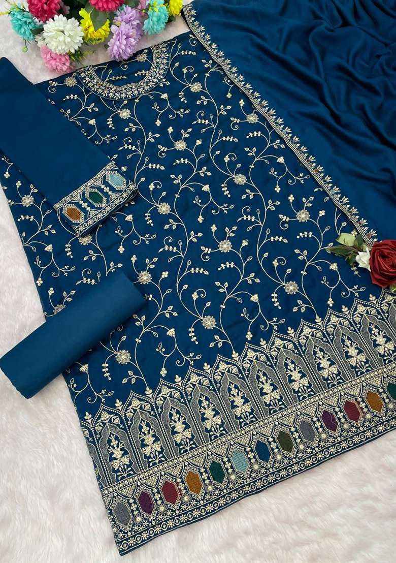 Morpeach Embroidered Silk Blend Sharara Set - Indya