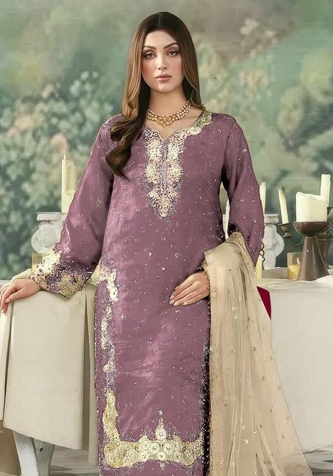 Lavender Embroidery Jimmy Choo Kurta Set
