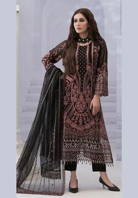 Green Embroidery Velvet Pakistani Suit Set