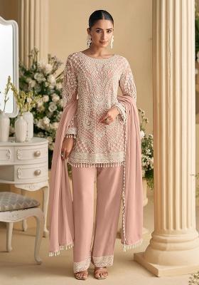 White Embroidery Georgette Kurta Set