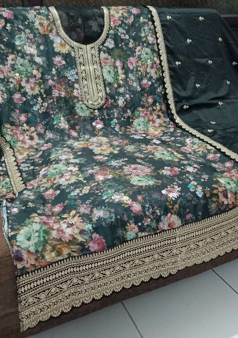 Wine Embroidered Chinon Pakistani Suit Set - Indya