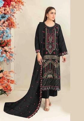 Black Embroidery Silk Salwar Kameez