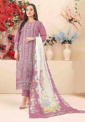 Pink Embroidery Cambric Salwar Suit Set