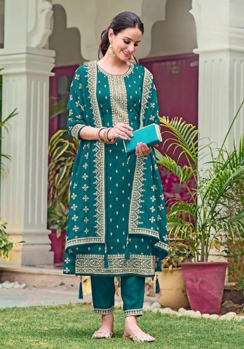 Emerald Embroidery Georgette Salwar Suit Set