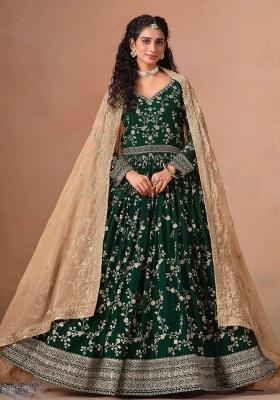 Dark Purple Embroidery Georgette Salwar Kameez