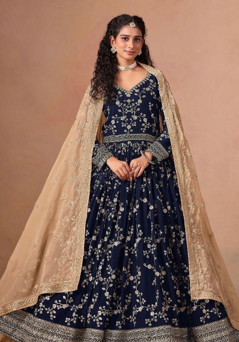 Black Embroidery Georgette Salwar Kameez