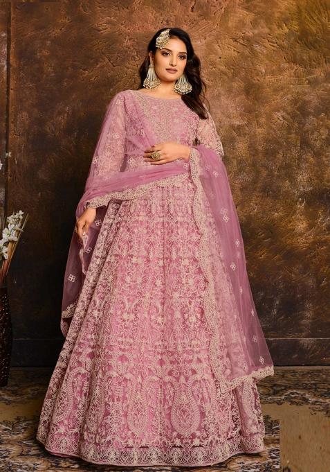 Black Embroidery Net Salwar Kameez — view on Indya