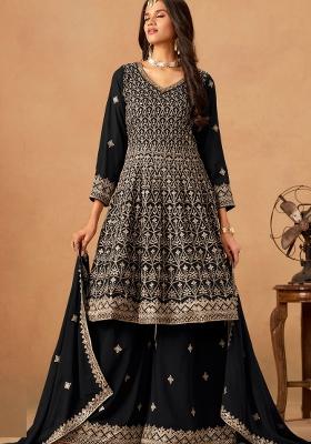 Blue Embroidery Georgette Salwar Kameez