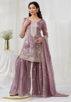 Onion Pink Embroidery Gold Crush Salwar Suit