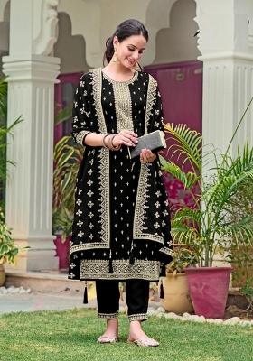 Black Embroidery Georgette Salwar Suit