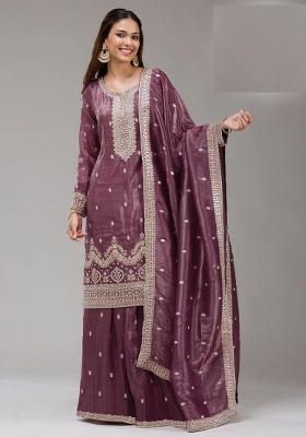 Onion Pink Embroidery Gold Crush Salwar Suit