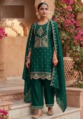 Green Embroidery Rangoli Salwar Suit