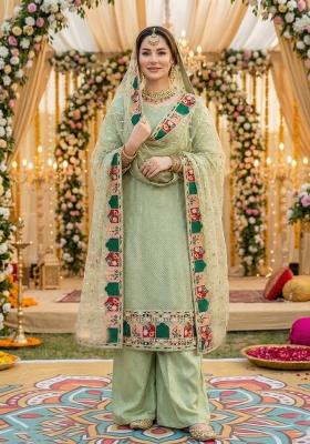 Green Embroidery Georgette Pakistani Suit Set