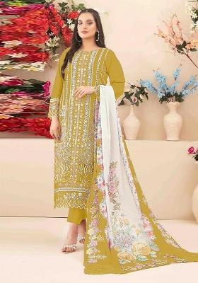 Yellow Embroidery Cambric Pakistani Suit Set