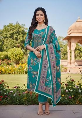 Aqua Embroidery Chinon Salwar Kameez