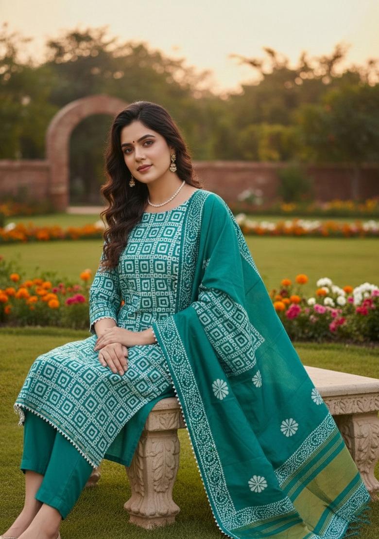 Sea Green Embroidery Silk Salwar Kameez - Indya