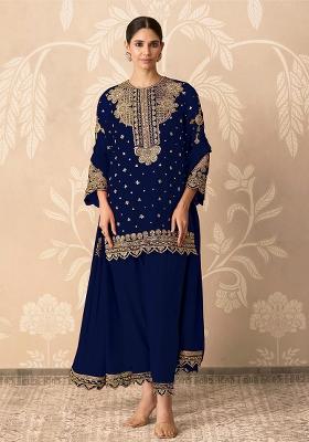 Black Embroidery Georgette Salwar Kameez