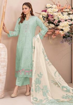 Sky Blue Embroidery Georgette Salwar Kameez