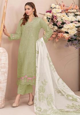 Mehendi Embroidery Georgette Salwar Kameez
