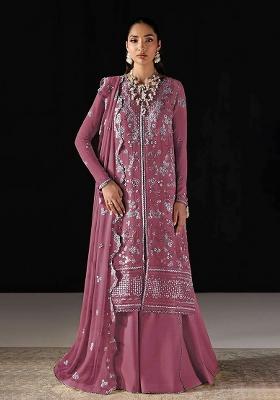 Pink Embroidery Chiffon Salwar Kameez