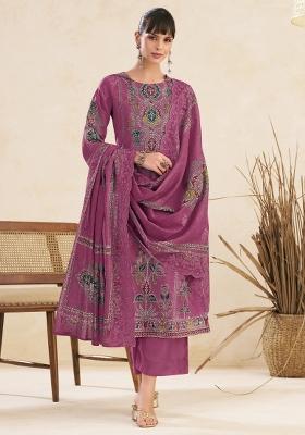 Pink Printed Cotton Salwar Kameez