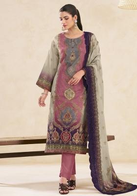 Pink Printed Cotton Salwar Kameez