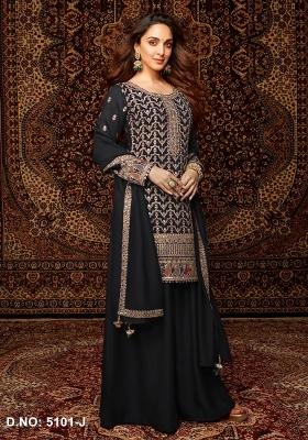 Black Embroidered Silk Salwar Kameez