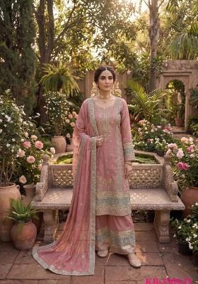 Pink Embroidered Silk Blend Salwar Kameez