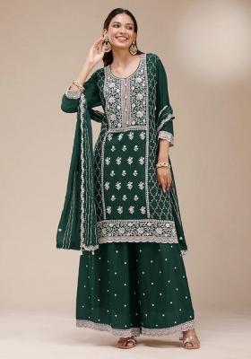 Black Embroidered Georgette Salwar Kameez