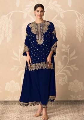 Black Embroidered Georgette Salwar Kameez