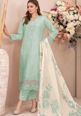 Sky Blue Embroidered Georgette Salwar Kameez