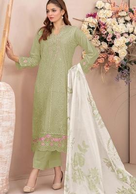 Mehendi Embroidered Georgette Salwar Kameez