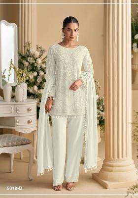 White Embroidered Georgette Co Ord Set