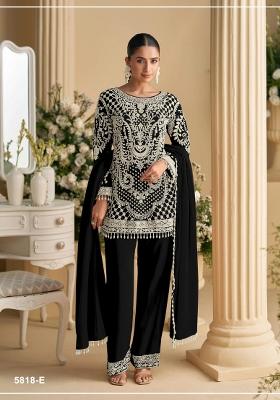 Black Embroidered Georgette Co Ord Set