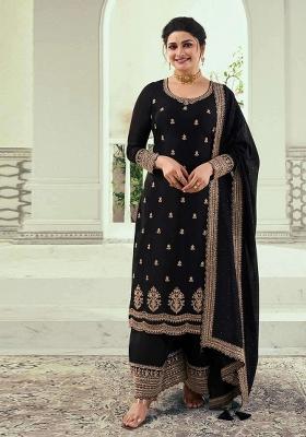 Black Embroidered Georgette Salwar Kameez