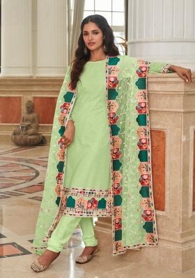 Green Embroidered Georgette Salwar Kameez