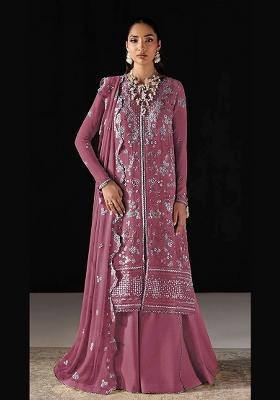 Pink Embroidered Chiffon Salwar Kameez