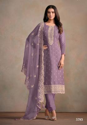 Purple Embroidered Organza Salwar Kameez