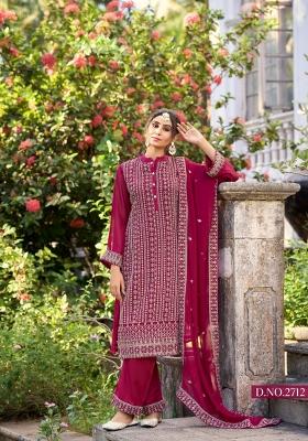 Pink Embroidered Silk Blend Salwar Kameez