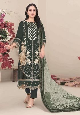 mehendi Zari Work faux georgette Salwar Kameez