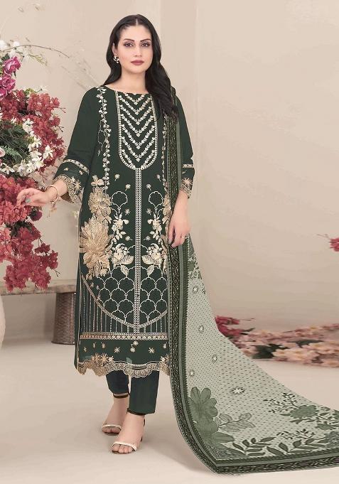 mehendi Zari Work faux georgette Salwar Kameez