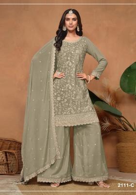 Green Embroidered Silk Salwar Kameez