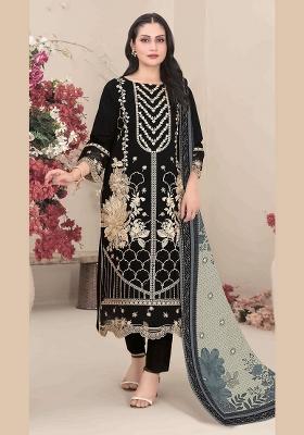 Black Embroidered Georgette Salwar Kameez