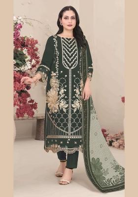 Mehendi Embroidered Georgette Salwar Kameez