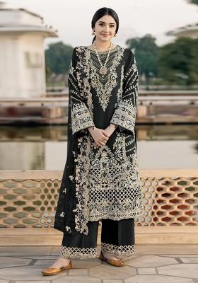 Black Embroidered Chiffon Salwar Kameez