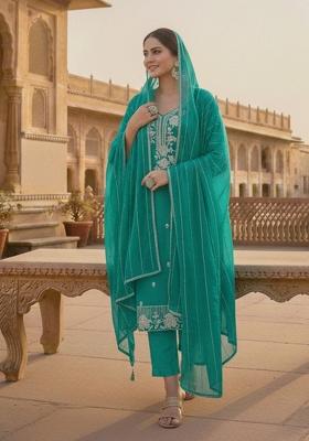 Rama Embroidered Silk Blend Kurta Set