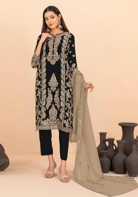 Mehendi Sequins Work Silk Blend Salwar Kameez