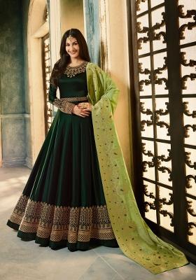 Green Embroidered Georgette Salwar Kameez
