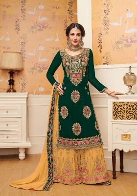 Green Embroidered Georgette Salwar Kameez